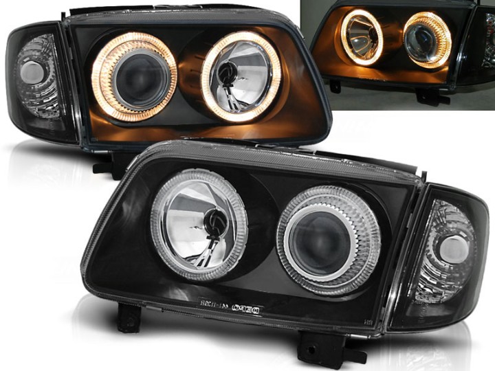 Prednja svjetla Angel Eyes (crna) / Volkswagen Polo (10.1999-10.2001), LPVW63