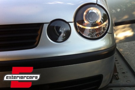 Prednja svjetla Angel Eyes (crna) / Volkswagen Polo 9N (11.2001-04.2005), LPVW59