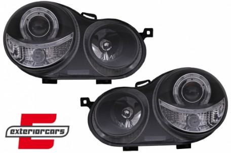 Prednja svjetla Angel Eyes (crna) / Volkswagen Polo 9N (11.2001-04.2005), LPVW59