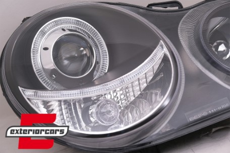 Prednja svjetla Angel Eyes (crna) / Volkswagen Polo 9N (11.2001-04.2005), LPVW59