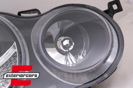 Prednja svjetla Angel Eyes (crna) / Volkswagen Polo 9N (11.2001-04.2005), LPVW59