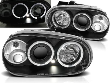 Prednja svjetla Angel Eyes (crna) / VW Golf 4 (1997-2005), LPVW07