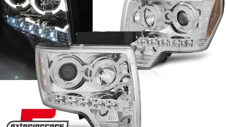 Prednja svjetla Angel Eyes dizajn (chrome) / FORD F150 MK12 (2008-2014), LPFO85