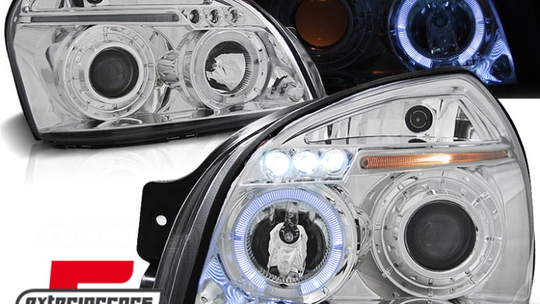 Prednja svjetla Angel Eyes dizajn (chrome) / Hyundai Tucson (2004-2010), LPHU01