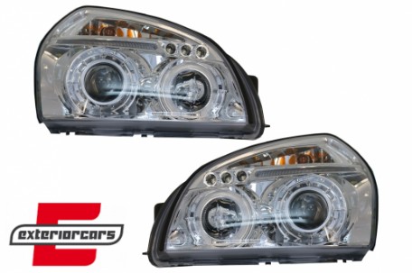 Prednja svjetla Angel Eyes dizajn (chrome) / Hyundai Tucson (2004-2010), LPHU01