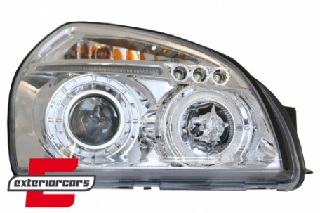 Prednja svjetla Angel Eyes dizajn (chrome) / Hyundai Tucson (2004-2010), LPHU01