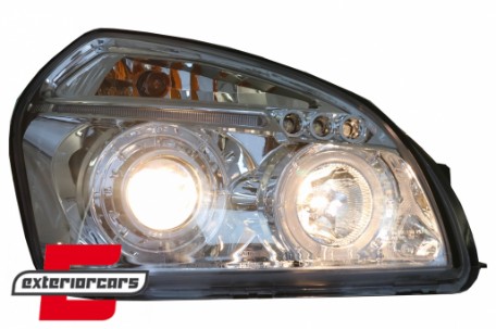 Prednja svjetla Angel Eyes dizajn (chrome) / Hyundai Tucson (2004-2010), LPHU01