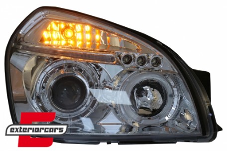 Prednja svjetla Angel Eyes dizajn (chrome) / Hyundai Tucson (2004-2010), LPHU01