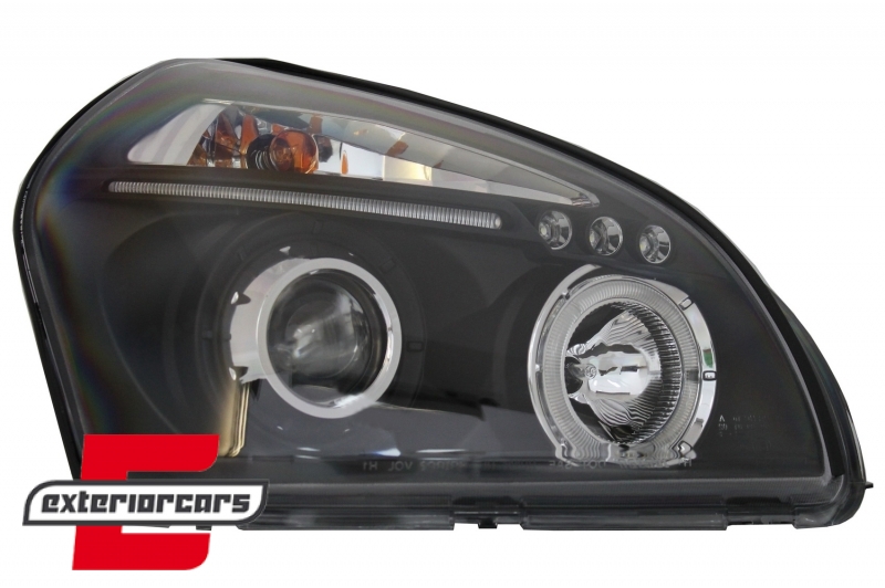 Prednja svjetla Angel Eyes dizajn (crna) / Hyundai Tucson (2004-2010), LPHU02
