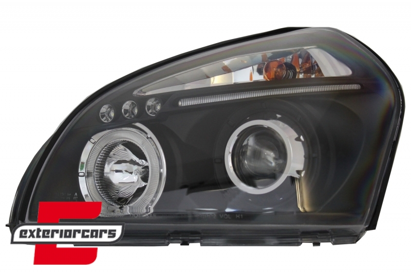Prednja svjetla Angel Eyes dizajn (crna) / Hyundai Tucson (2004-2010), LPHU02