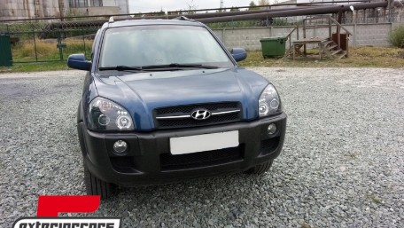 Prednja svjetla Angel Eyes dizajn (crna) / Hyundai Tucson (2004-2010), LPHU02