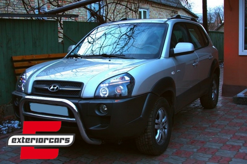 Prednja svjetla Angel Eyes dizajn (crna) / Hyundai Tucson (2004-2010), LPHU02