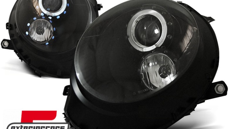 Prednja svjetla Angel Eyes dizajn (crna) / Mini Cooper R56 Clubman R55 Cabrio R57 (2006-2014), LPMC06