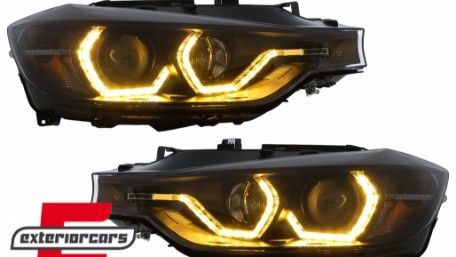 Prednja svjetla Angel Eyes LED DRL (crna) / BMW serije 3 F30 F31 limuzina karavan (10.2011-05.2015), LPBMR2
