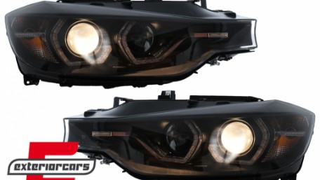 Prednja svjetla Angel Eyes LED DRL (crna) / BMW serije 3 F30 F31 limuzina karavan (10.2011-05.2015), LPBMR2