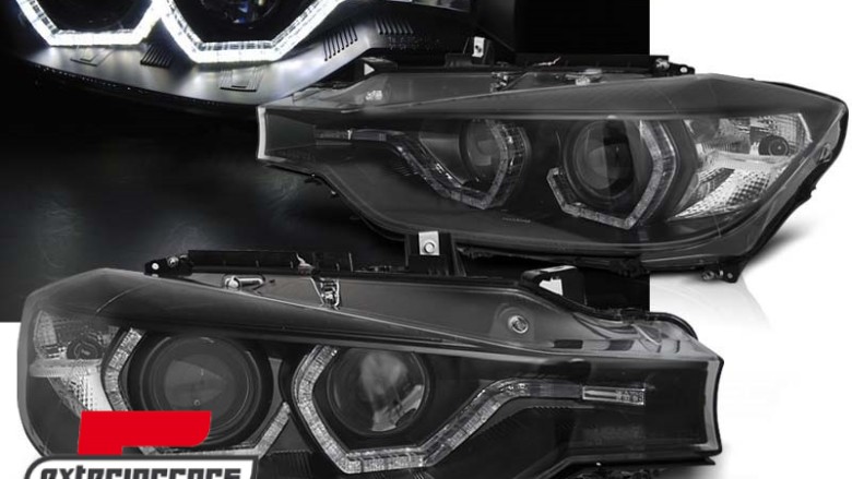 Prednja svjetla Angel Eyes LED DRL Xenon (crna) / BMW serije 3 F30 F31 limuzina karavan (10.2011-05.2015), LPBMM2