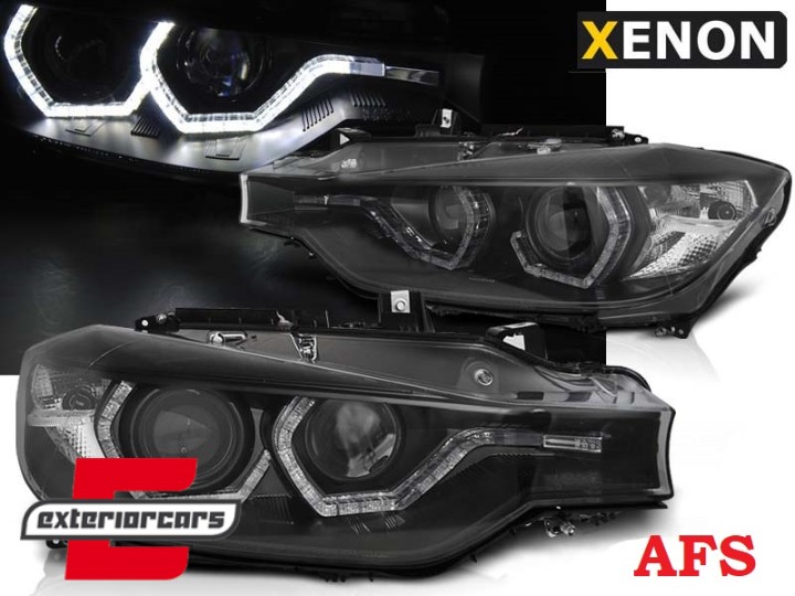 Prednja svjetla Angel Eyes LED DRL Xenon (crna) / BMW serije 3 F30 F31 limuzina karavan (10.2011-05.2015), LPBMM2