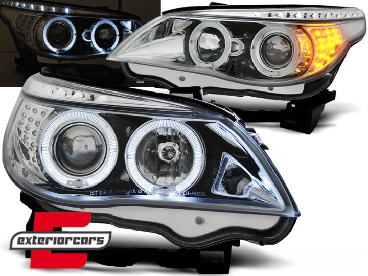 Prednja svjetla Angel Eyes LED žmigavci (chrome) / BMW serije 5 E60 E61 (2003-2007), LPBM93