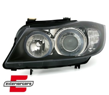Prednja svjetla Angel Eyes LED žmigavci (crna) / BMW serije 3 E90 limuzina E91 karavan (03.2005-08.2008), LPBM90