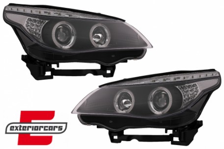 Prednja svjetla Angel Eyes LED žmigavci (crna) / BMW serije 5 E60 E61 (2003-2007), LPBM94