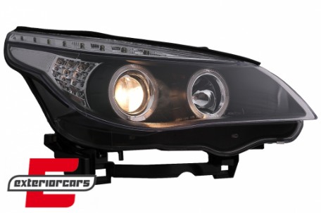 Prednja svjetla Angel Eyes LED žmigavci (crna) / BMW serije 5 E60 E61 (2003-2007), LPBM94