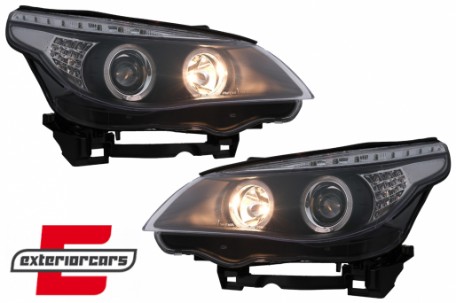 Prednja svjetla Angel Eyes LED žmigavci (crna) / BMW serije 5 E60 E61 (2003-2007), LPBM94