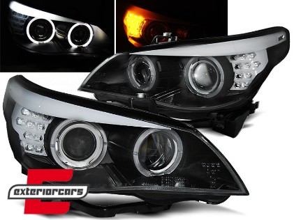 Prednja svjetla Angel Eyes LED žmigavci (crna) / BMW serije 5 E60 E61 (2003-2007), LPBMC1