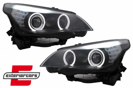 Prednja svjetla Angel Eyes LED žmigavci (crna) / BMW serije 5 E60 E61 (2003-2007), LPBMC1