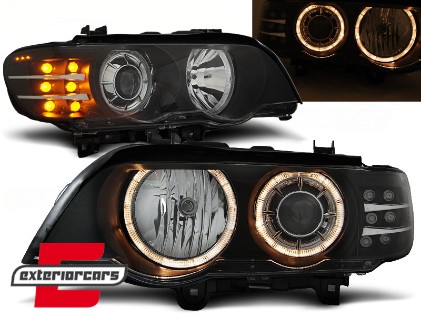 Prednja svjetla Angel Eyes LED žmigavci XENON (crna) / BMW X5 E53 (1999-2003), LPBM88