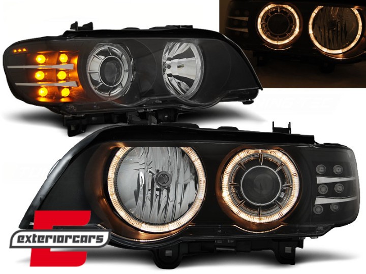 Prednja svjetla Angel Eyes LED žmigavci XENON (crna) / BMW X5 E53 (1999-2003), LPBM88