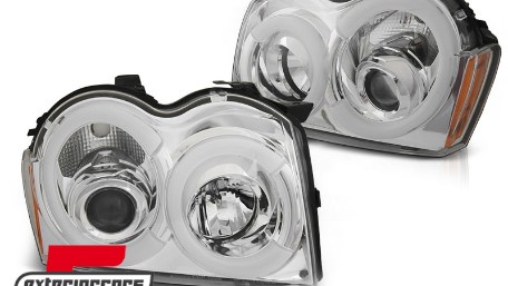 Prednja svjetla Angel Eyes LedBar (chrome) / Jeep Grand Cherokee WK (2005-2008), LPCH29