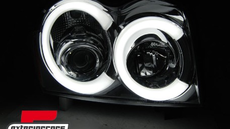 Prednja svjetla Angel Eyes LedBar (chrome) / Jeep Grand Cherokee WK (2005-2008), LPCH29