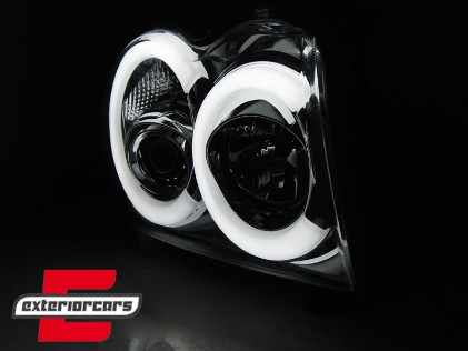 Prednja svjetla Angel Eyes LedBar (chrome) / Jeep Grand Cherokee WK (2005-2008), LPCH29