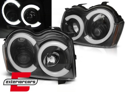 Prednja svjetla Angel Eyes LedBar (crna) / Jeep Grand Cherokee WK (2005-2008), LPCH30