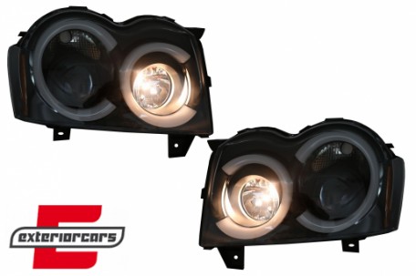 Prednja svjetla Angel Eyes LedBar (crna) / Jeep Grand Cherokee WK (2005-2008), LPCH30