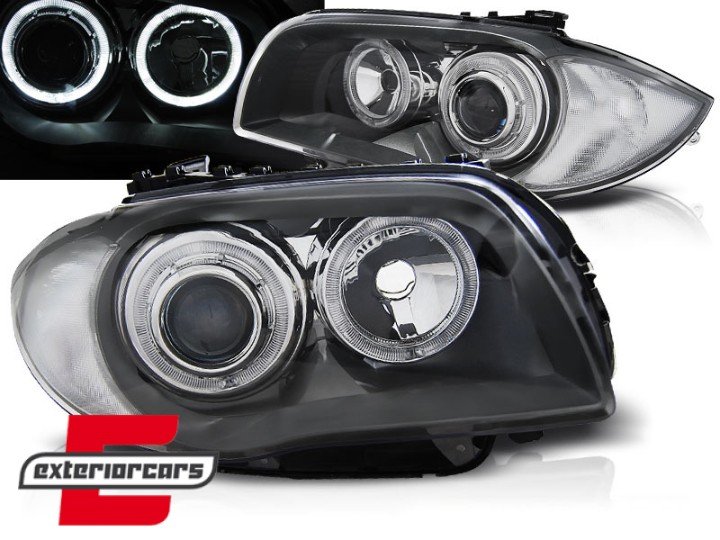 Prednja svjetla Angel Eyes (siva) / BMW serija 1 E81 E82 E87 E88 (2004-2011), LPBMD6