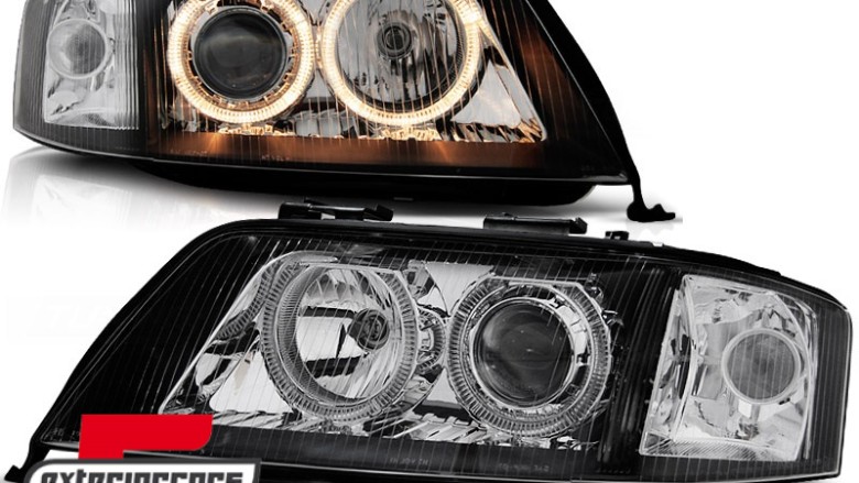 Prednja svjetla Angel Eyes Xenon (crna) / Audi A6 4B C5 (2001-2004), LPAU84