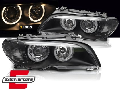 Prednja svjetla Angel Eyes Xenon (crna) / BMW serije 3 E46 Coupe Cabrio (2003-2006), LPBMP2