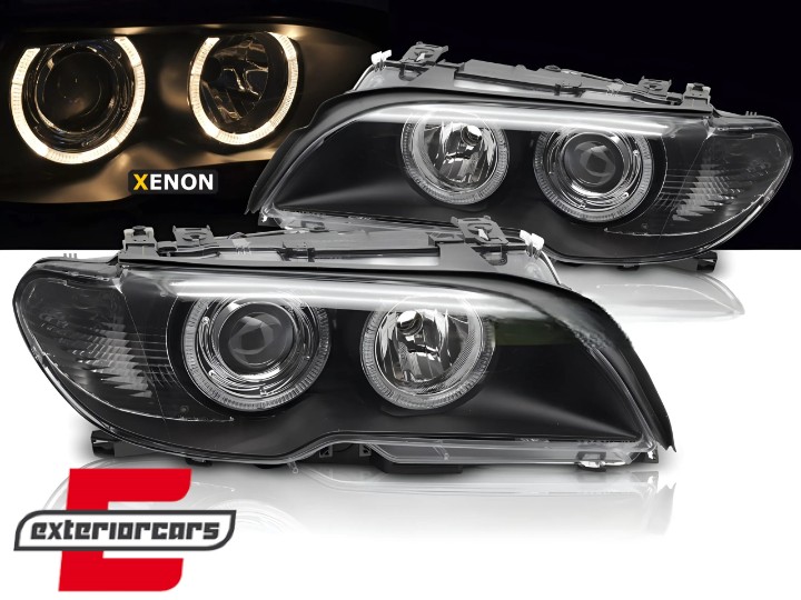 Prednja svjetla Angel Eyes Xenon (crna) / BMW serije 3 E46 Coupe Cabrio (2003-2006), LPBMP2
