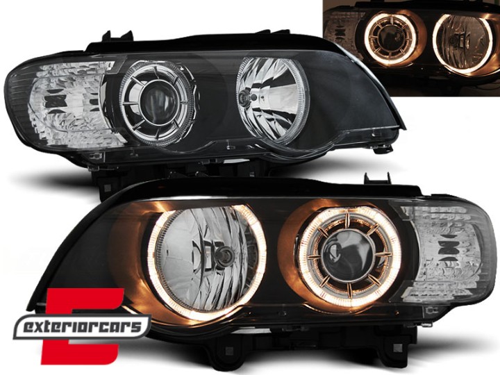 Prednja svjetla Angel Eyes XENON (crna) / BMW X5 E53 (1999-2003), LPBM87