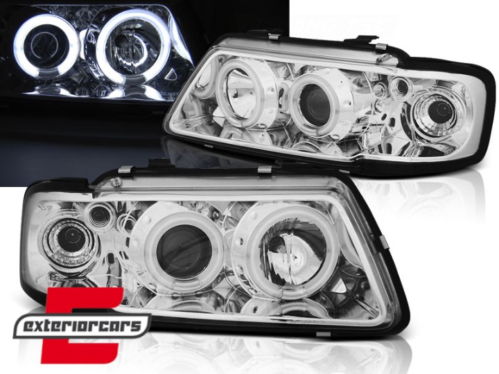 Prednja svjetla CCFL Angel Eyes (chrome) / Audi A3 (1996-2000), LPAUD8