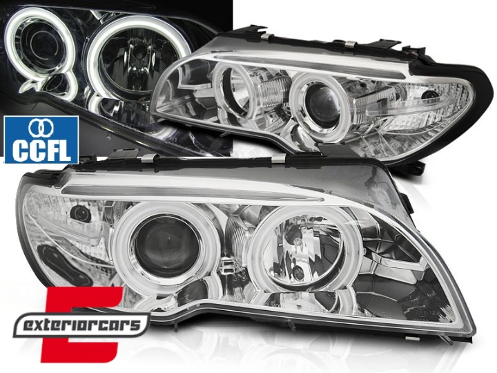 Prednja svjetla CCFL Angel Eyes (chrome) / BMW serije 3 E46 Coupe Cabrio (04.2003-2006), LPBMH2