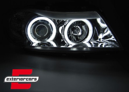 Prednja svjetla CCFL Angel Eyes (chrome) / BMW serije 3 E90 limuzina E91 karavan (03.2005-08.2008), LPBMH6