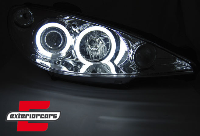 Prednja svjetla CCFL Angel Eyes (chrome) / Peugeot 206 (2003-2009), LPPE28