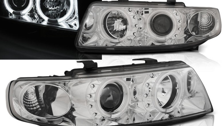 Prednja svjetla CCFL Angel Eyes (chrome) / Seat Leon Toledo (1999-2004), LPSE35