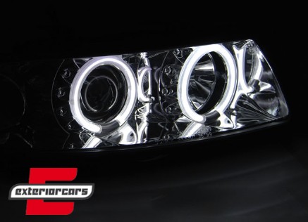 Prednja svjetla CCFL Angel Eyes (chrome) / Seat Leon Toledo (1999-2004), LPSE35