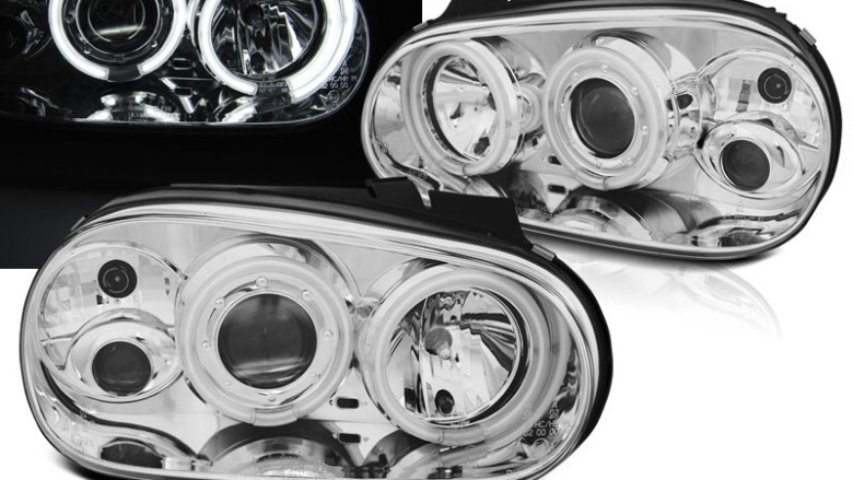 Prednja svjetla CCFL Angel Eyes (chrome) / VW Golf 4 (1997-2005), LPVWN7