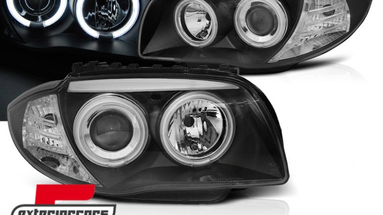 Prednja svjetla CCFL Angel Eyes (crna) / BMW serije 1 E87 E81 E82 E88 (2004-2011), LPBMM6