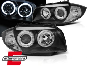 Prednja svjetla CCFL Angel Eyes (crna) / BMW serije 1 E87 E81 E82 E88 (2004-2011), LPBMM6