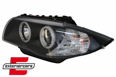 Prednja svjetla CCFL Angel Eyes (crna) / BMW serije 1 E87 E81 E82 E88 (2004-2011), LPBMM6